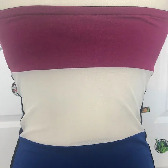 Motel Rocks color block strapless fitted mini party dress. NWOT!  Sz S - Picture 5 of 8